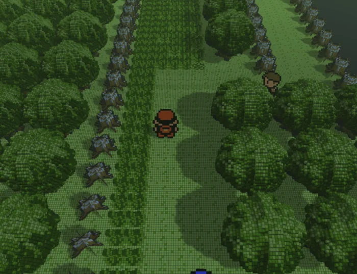 The Potato voxel mod rendering Kanto in 3D